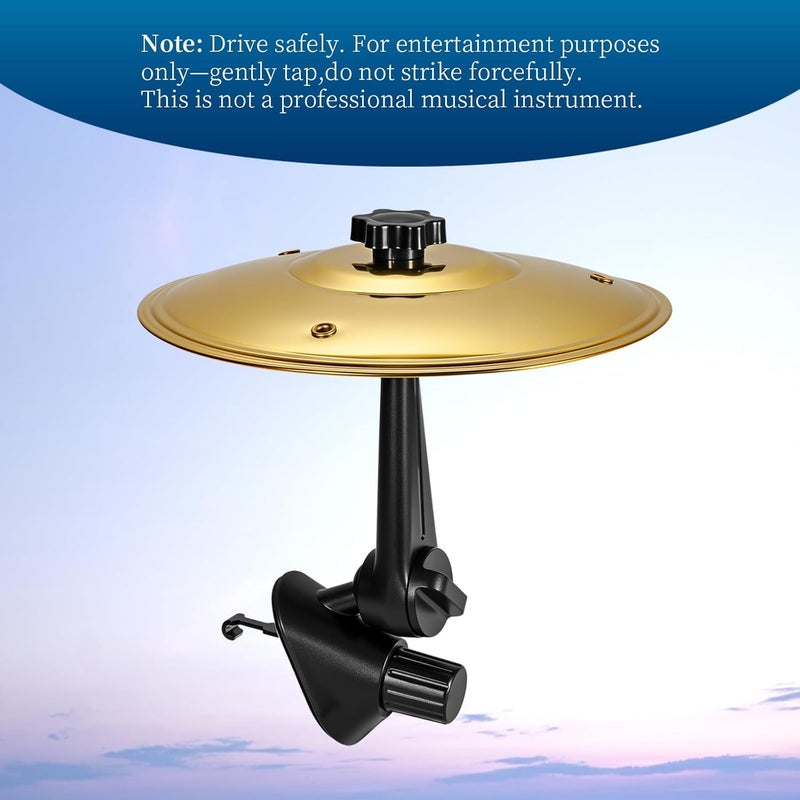 Qihangfu Car Cymbal Air Vent - Car Cymbals Air Vent Clip for Dashboard, Metal Car Drum Cymbals Accessory, Car Symbol Drum Air Vent Mini Cymbal Gift (Gold) - Image 4